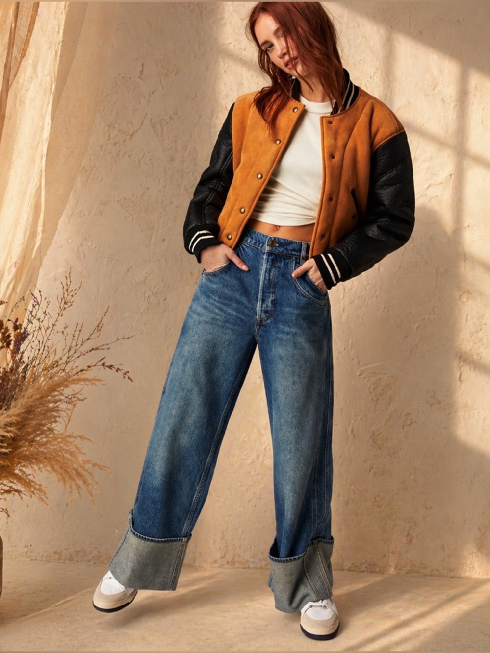 We The Free Final Countdown Cuffed Jeans Low Rise Wide Leg 27 NWT Free Ship!